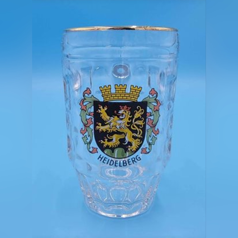 Heidelberg German Beer Glass Mug Stein 16 oz A Town On The Neckar River